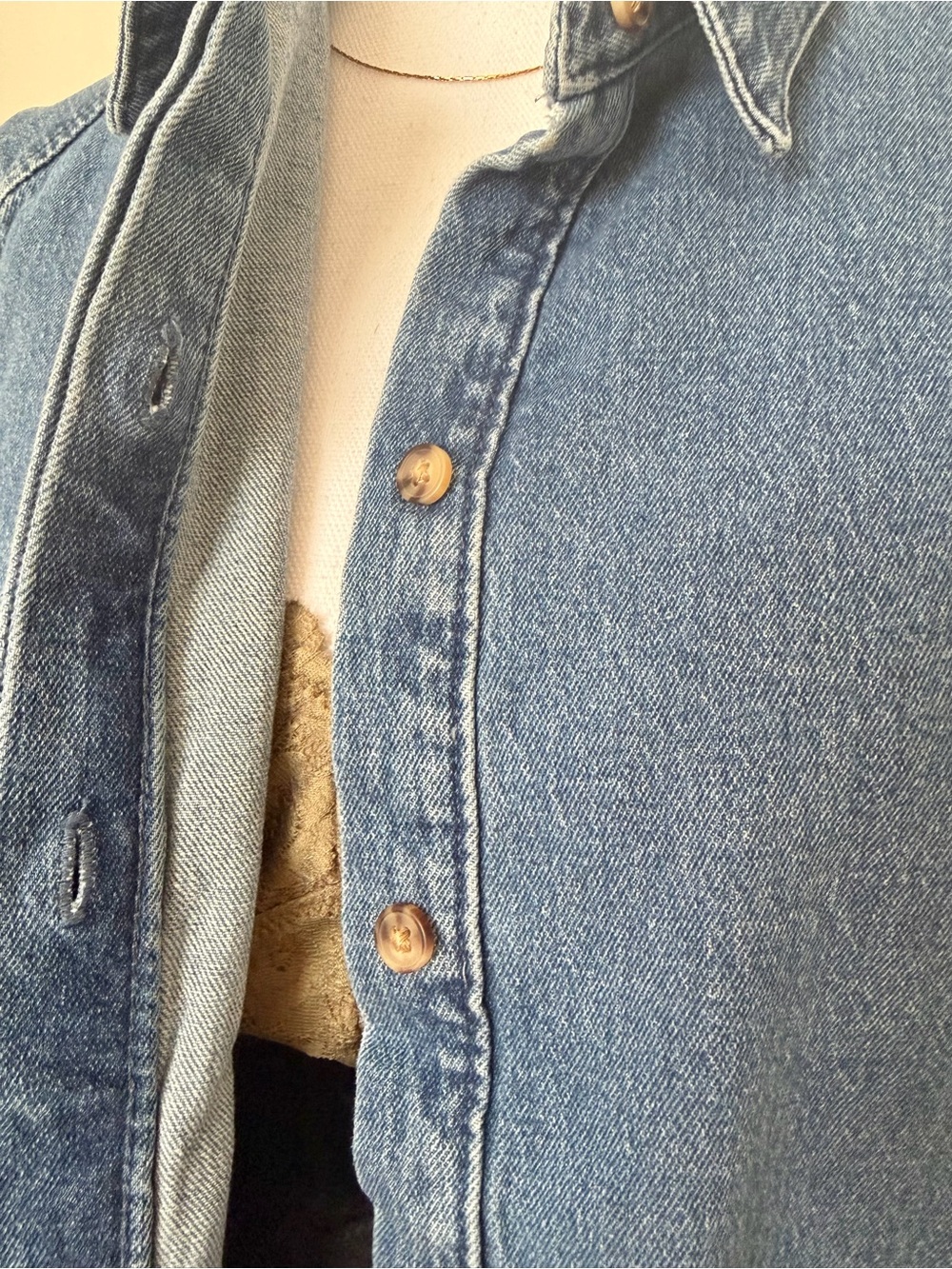 NWT Denim Button-Up Jacket in Blue - Picture 9 of 15